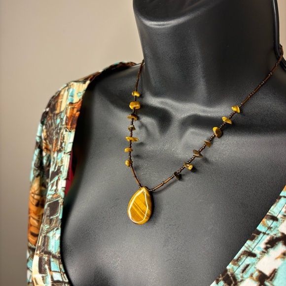 Tigers Eye Tear Drop Pendant