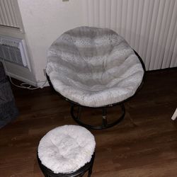Papasan Chair W/Ottoman
