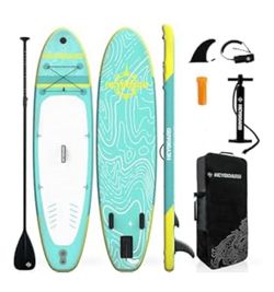 Stand Up Paddle Board (Inflatable - Aqua / Chartreuse accents)