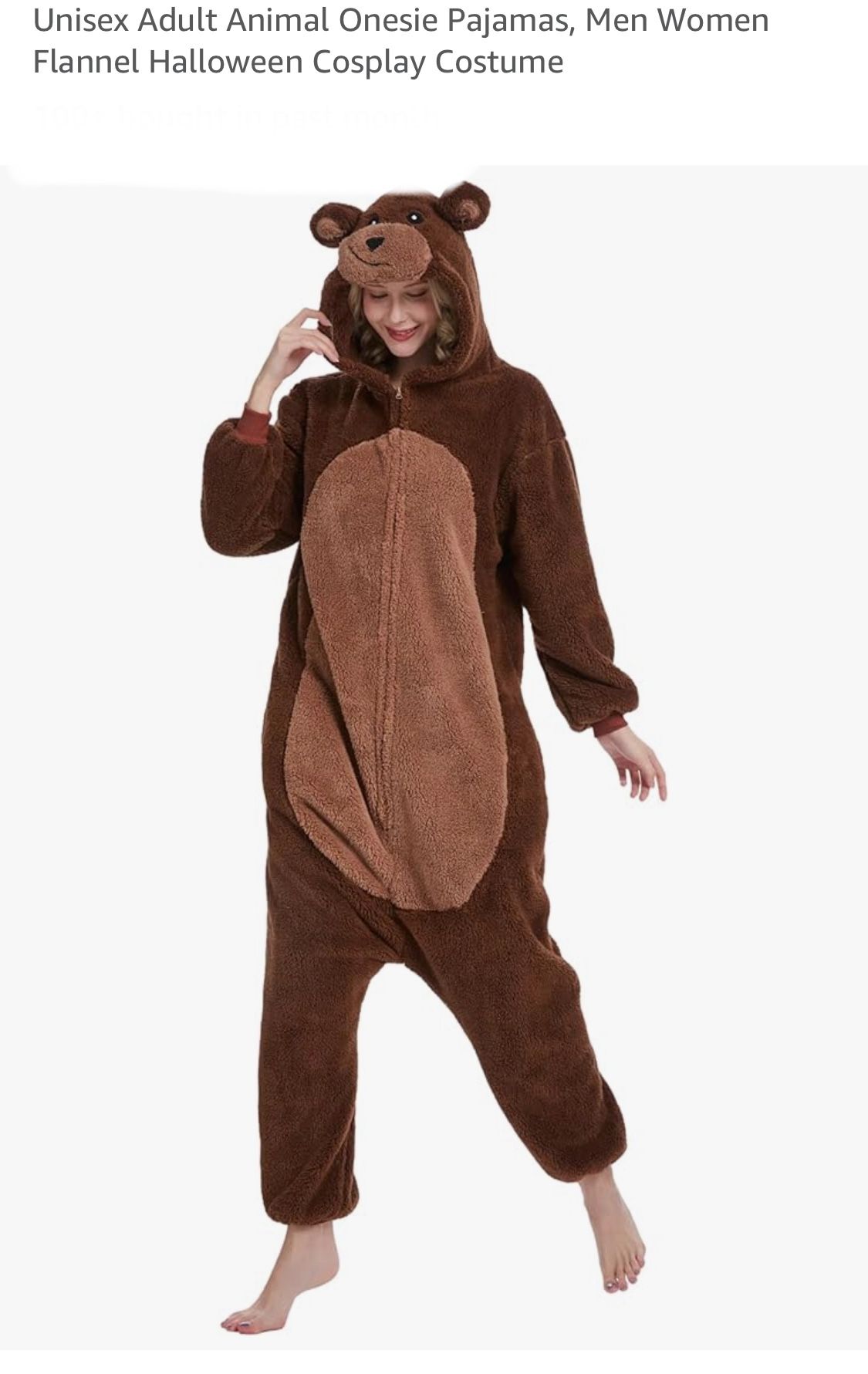 XL Unisex Adult Animal Onesie Pajamas, Men Women Flannel Halloween Cosplay Costume