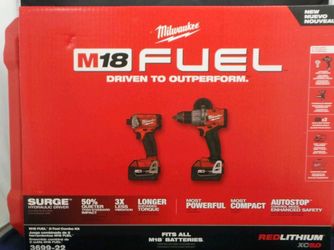 MILWAUKEE Cordless Tool Combination Kit: 2 Tools, Hammer Drill/Impact Driver, 18 V DC Volt, M18™