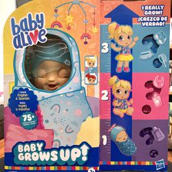 Hasbro Baby Alive Baby Grows Up Doll Happy Blonde. English And Spanish Speaking