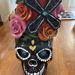 Sugar Skull Candle Holder 