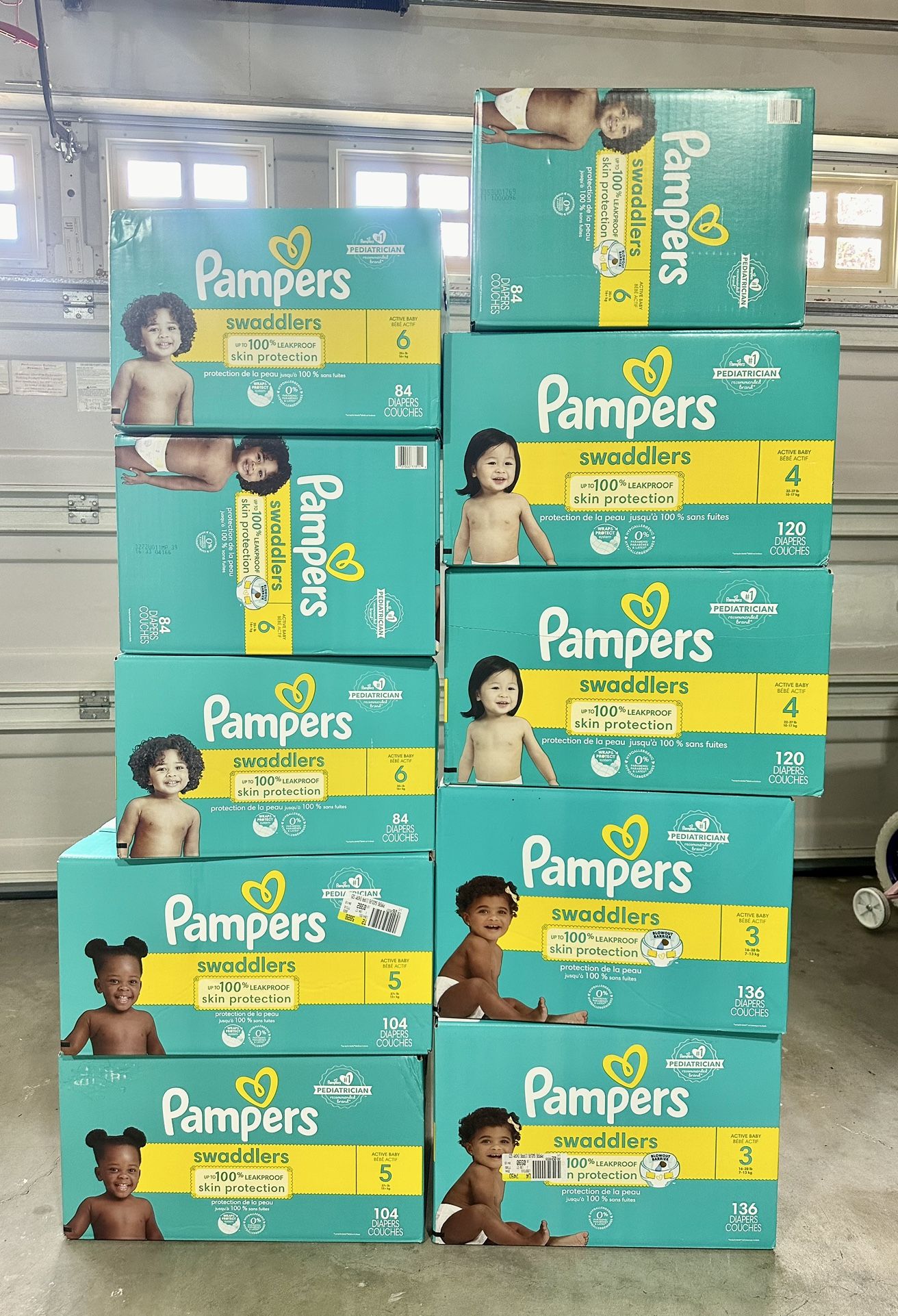 Brand New Enormous Box Pampers Swaddlers Diapers Size 3 4 5 6