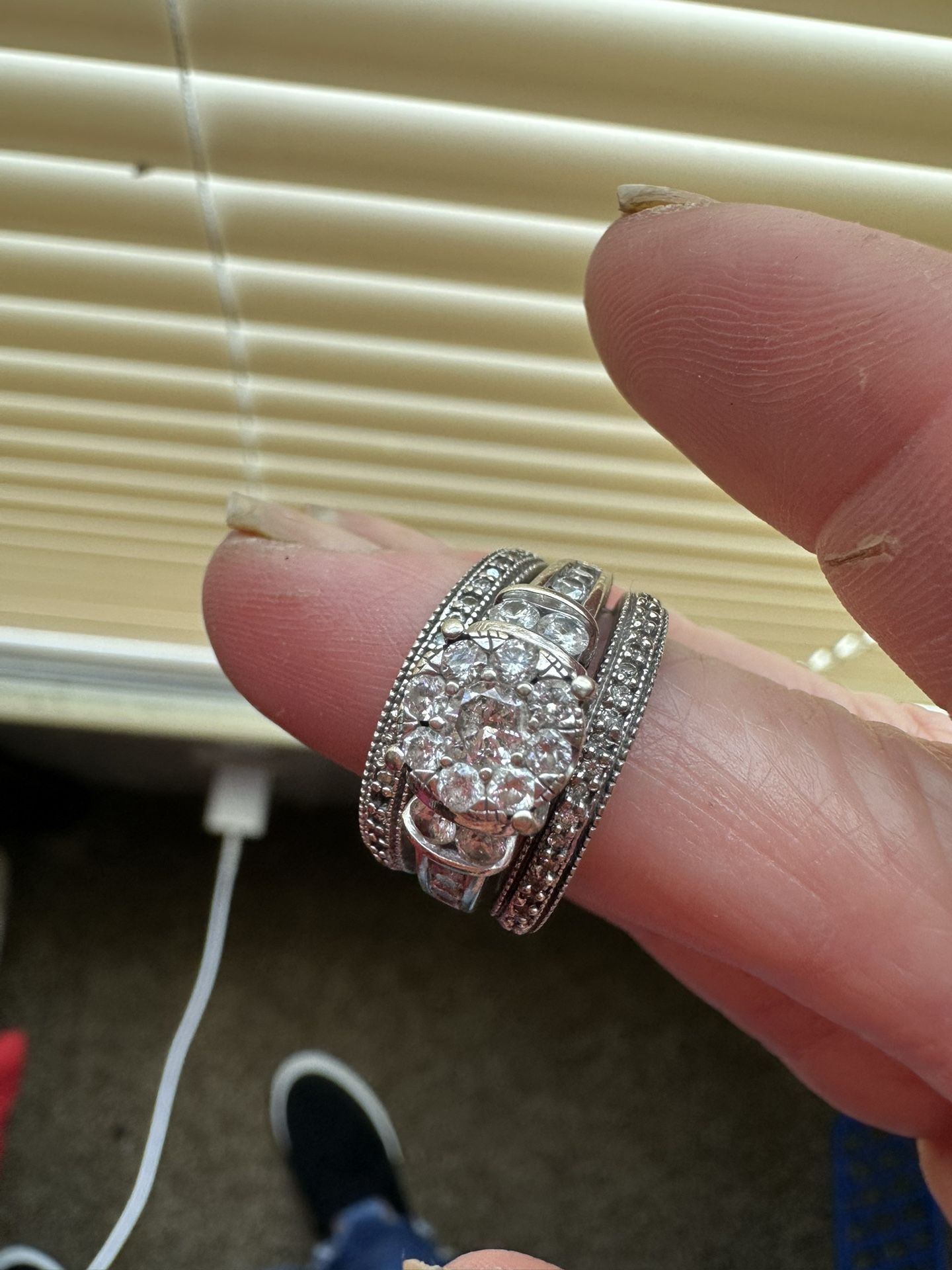 2.5 Ct 14K White Gold Wedding Set Size 5