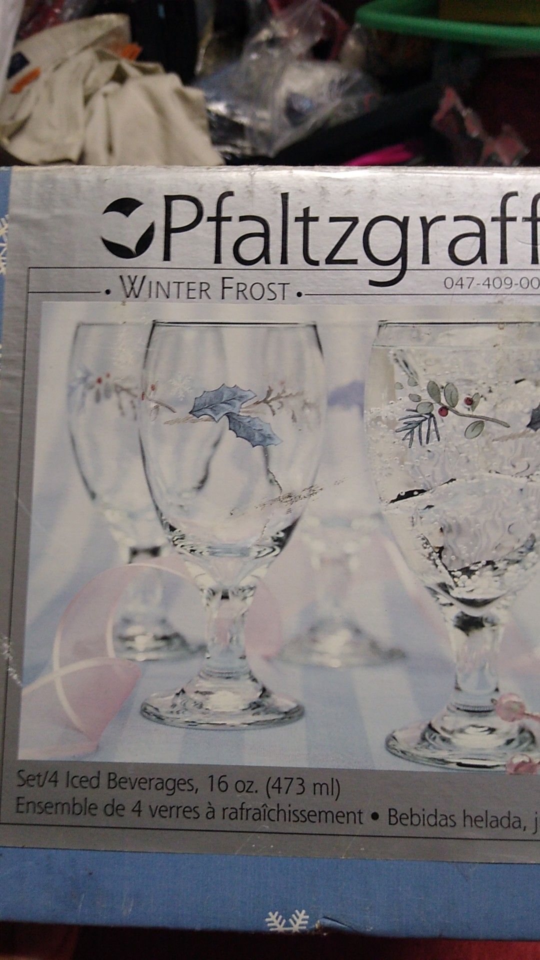 Pfaltzgraff winter frost set of 4 glasses