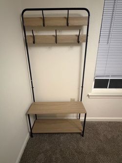 Entryway Hall decor with Bench and Hooks