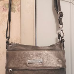 Liz Claiborne Bronzed Leather Shoulder Bag 