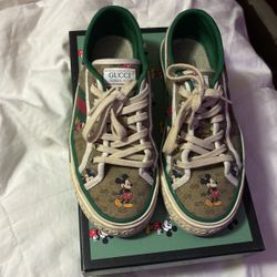 Gucci Mickeymouse Sneakers Size 8women 6 Men 
