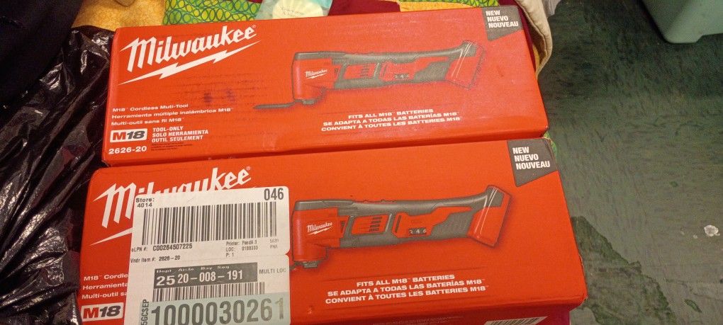 2 Milwaukee Cordless M18 Multi Tools " Tool Only"