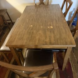 Dining Table With Bench And 4 Chairs