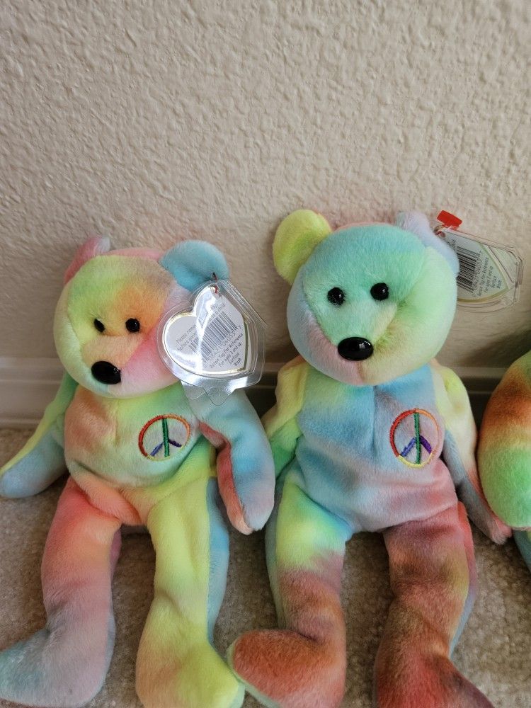PEACE BEAR Beanie Babies Collection Ty Beanie Bears Collectable Beanie Bears