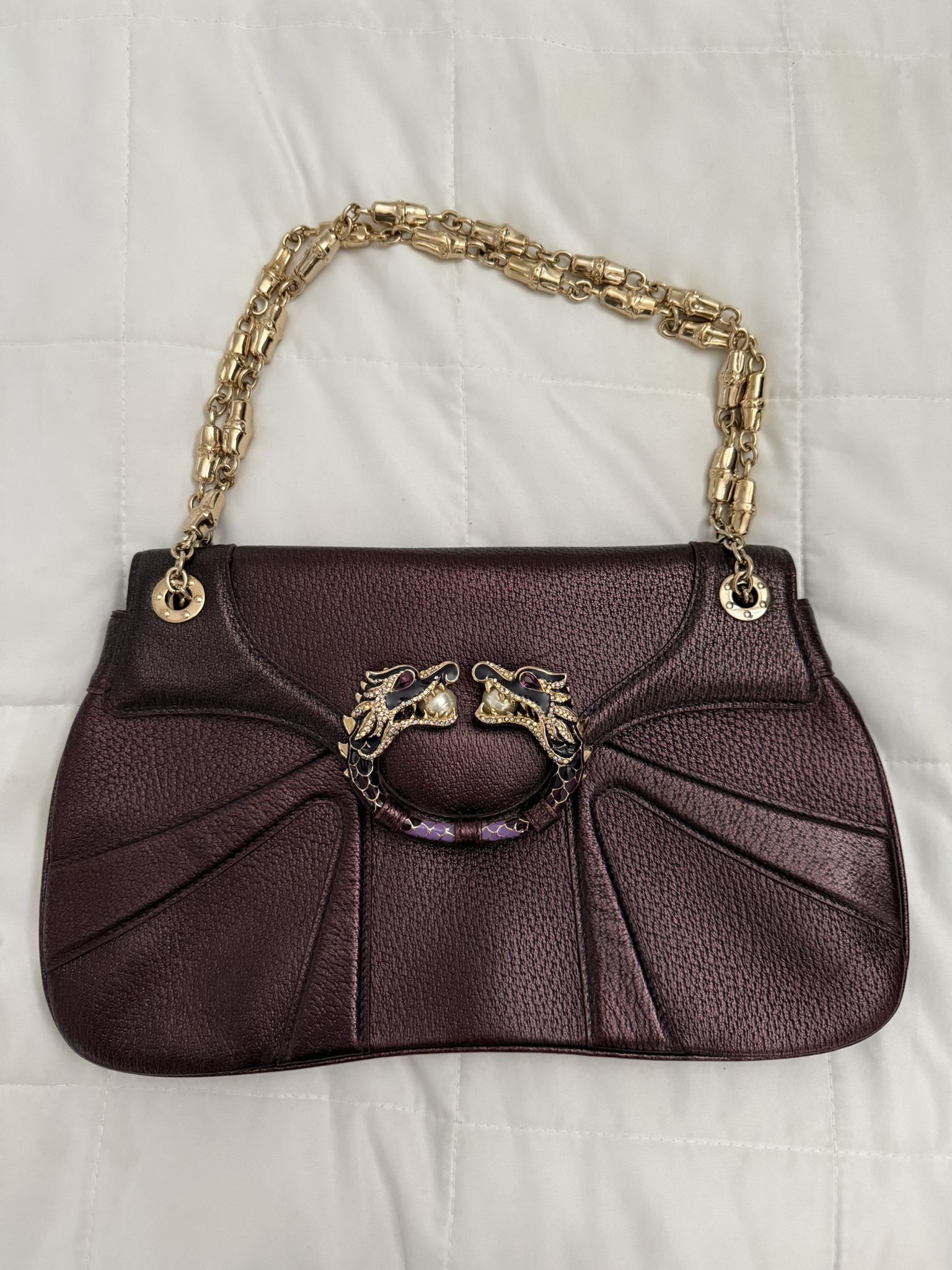 Gucci by Tom Ford Limited Edition Purple Leather Dragon Shoulder