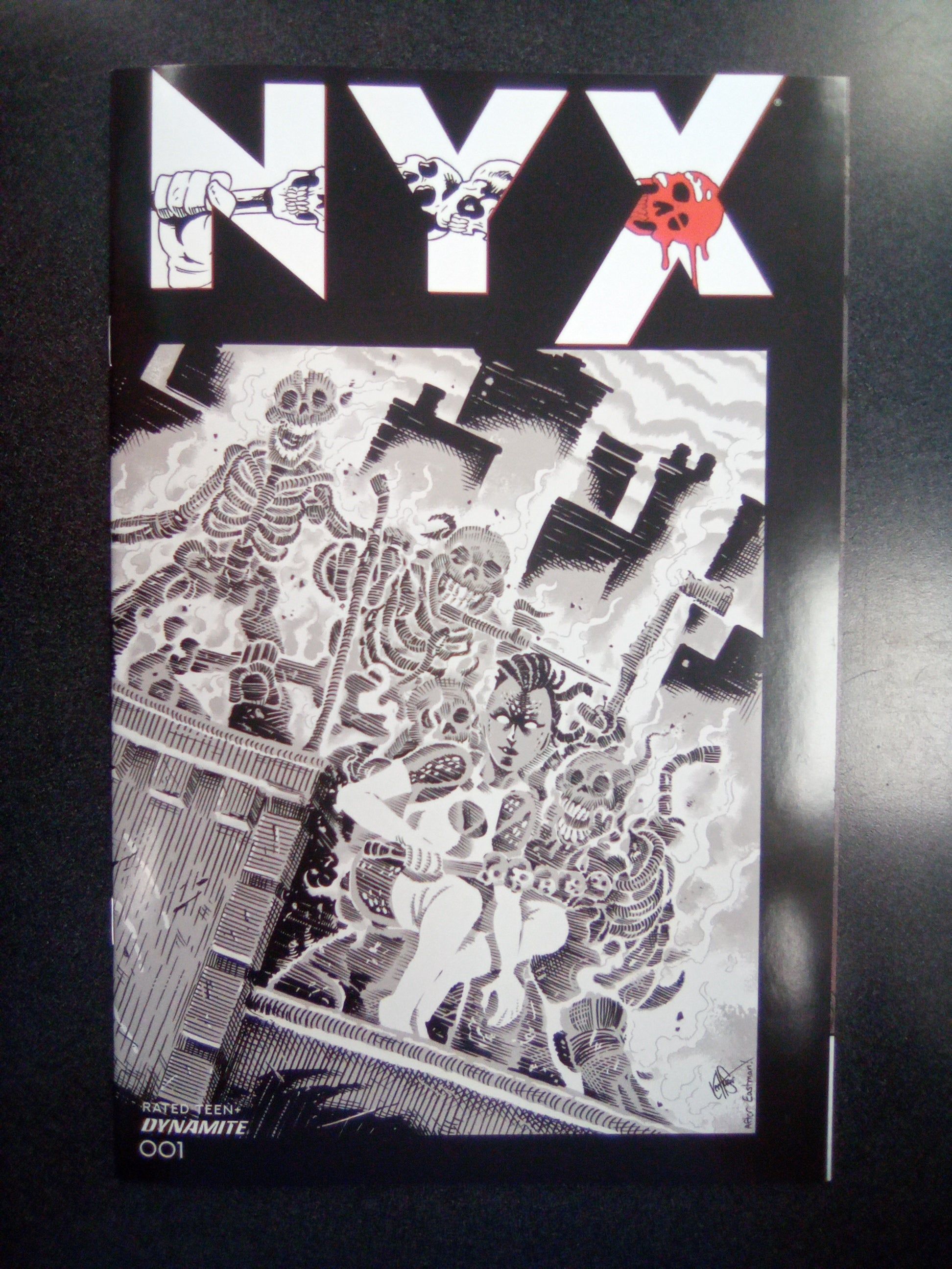 Nyx #1 (2021) Cover S Ken Haeser TMNT Homage B&W Variant