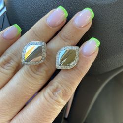 New $ 4 620. SALVINI 18K WHITE GOLD DIAMOND EARRING