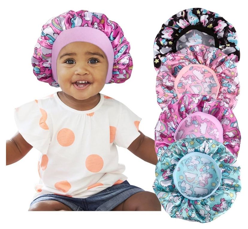 4 Pcs Silk Bonnet for Sleeping Kids