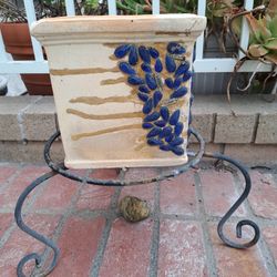 Garden Pots 8" With Stand Ceramic