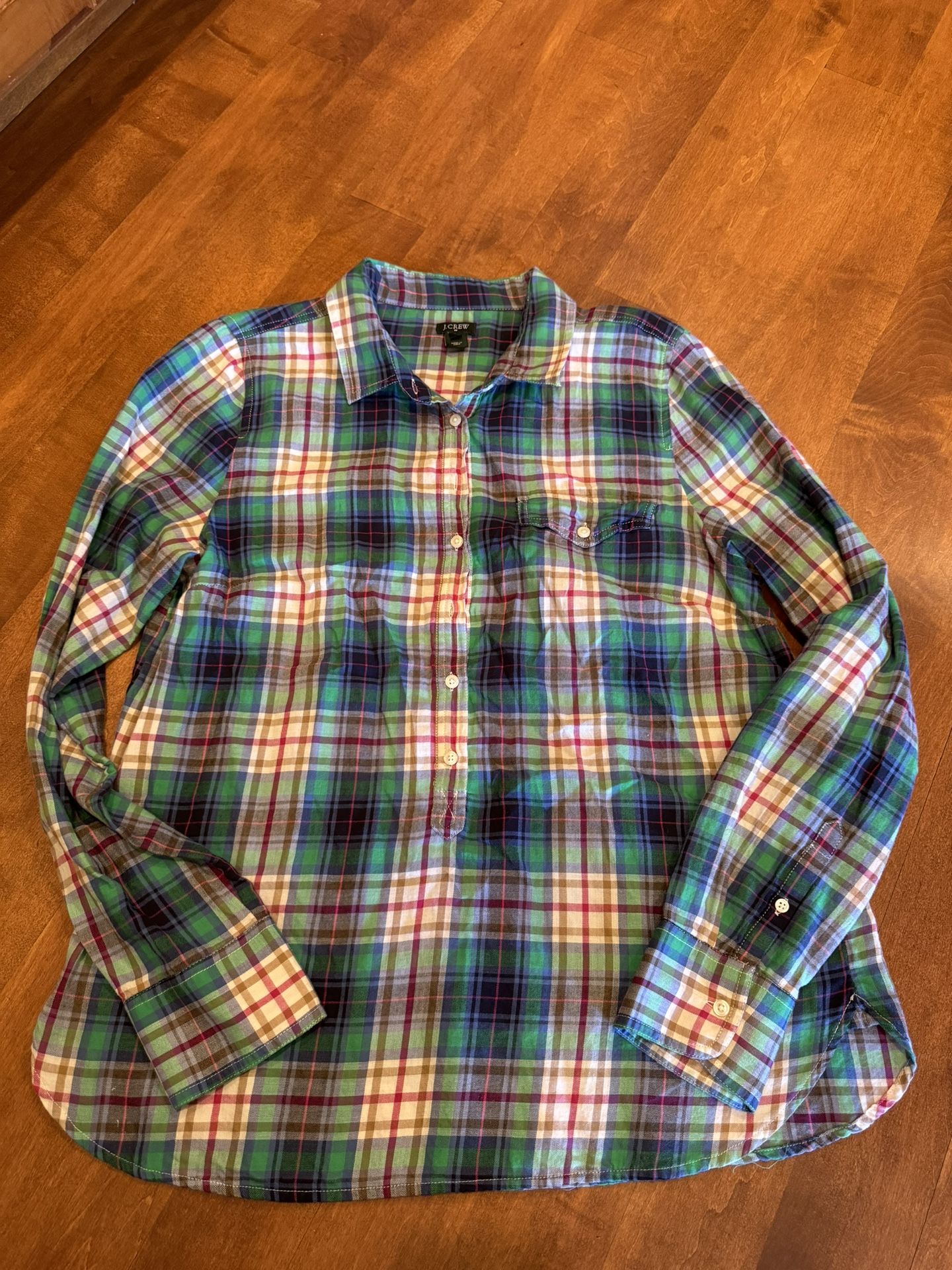 Women’s J.Crew Christmas plaid blouse shipping available