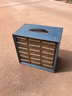 Vintage Akro-Mils metal storage box