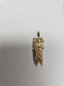 14k Tricolor Gold St. Jude Pendant.