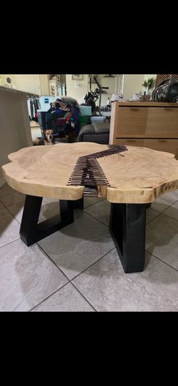 Herr designs- ONE-OF-ONE HANDCRAFTED OAK COFFEE TABLE — $2,995