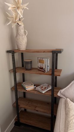 Industrial Wood and Metal Bookshelf