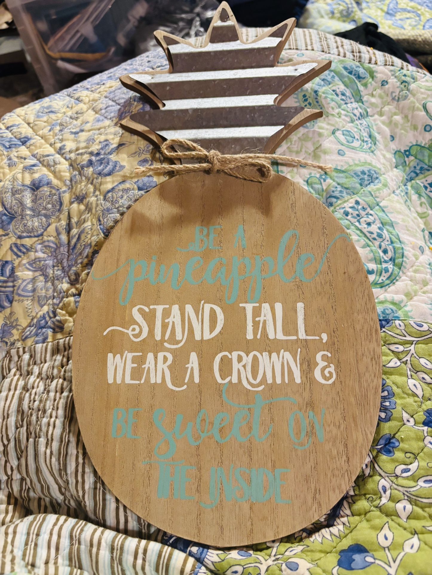 New 17x8in Life’s A Pineapple Stand Tall Wear A Crown Be Sweet On The Inside