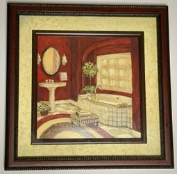 Framed Bathroom Wall Art Print | Traditional Spa Bath Decor