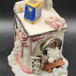Vintage 2002 Blue Sky Washing Machine Pinkey's Coin Launderette Tea Light Candle Holder