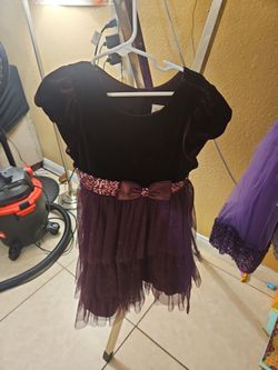 Girls dress purple  sparkles  bow and sequences