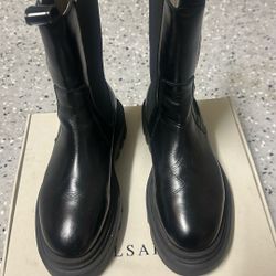 ALLSAINTS Black Leather Chunky Chelsea Boots – 8/10 Condition