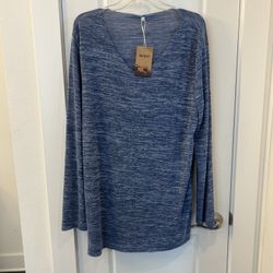 MANLY men’s Blue Long Sleeve Shirt size Large NEW with tags 