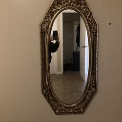 Vintage Metal Mirror 35 by 16 Inch