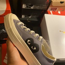 Cdg Converse Steel Grey  Size 8 Women 6 Men Brand New 