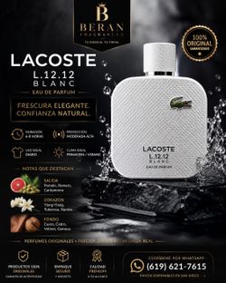 🔥 Lacoste Blanc EDP Original – Huele Increíble