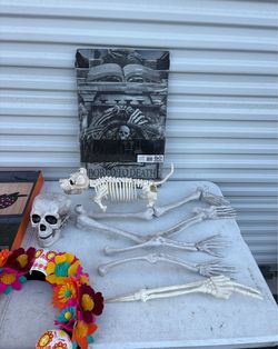 Set halloween collection of seasonal holiday decor