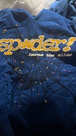 Spider blue hoodie Large
