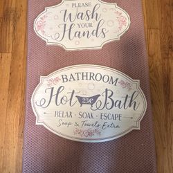 Wood Bathroom Decor Signs