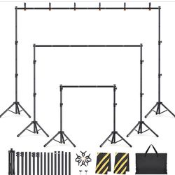Eocnrhe Backdrop Stand kit, adjustable 10x7.5ft, 6 widths, photo & party use