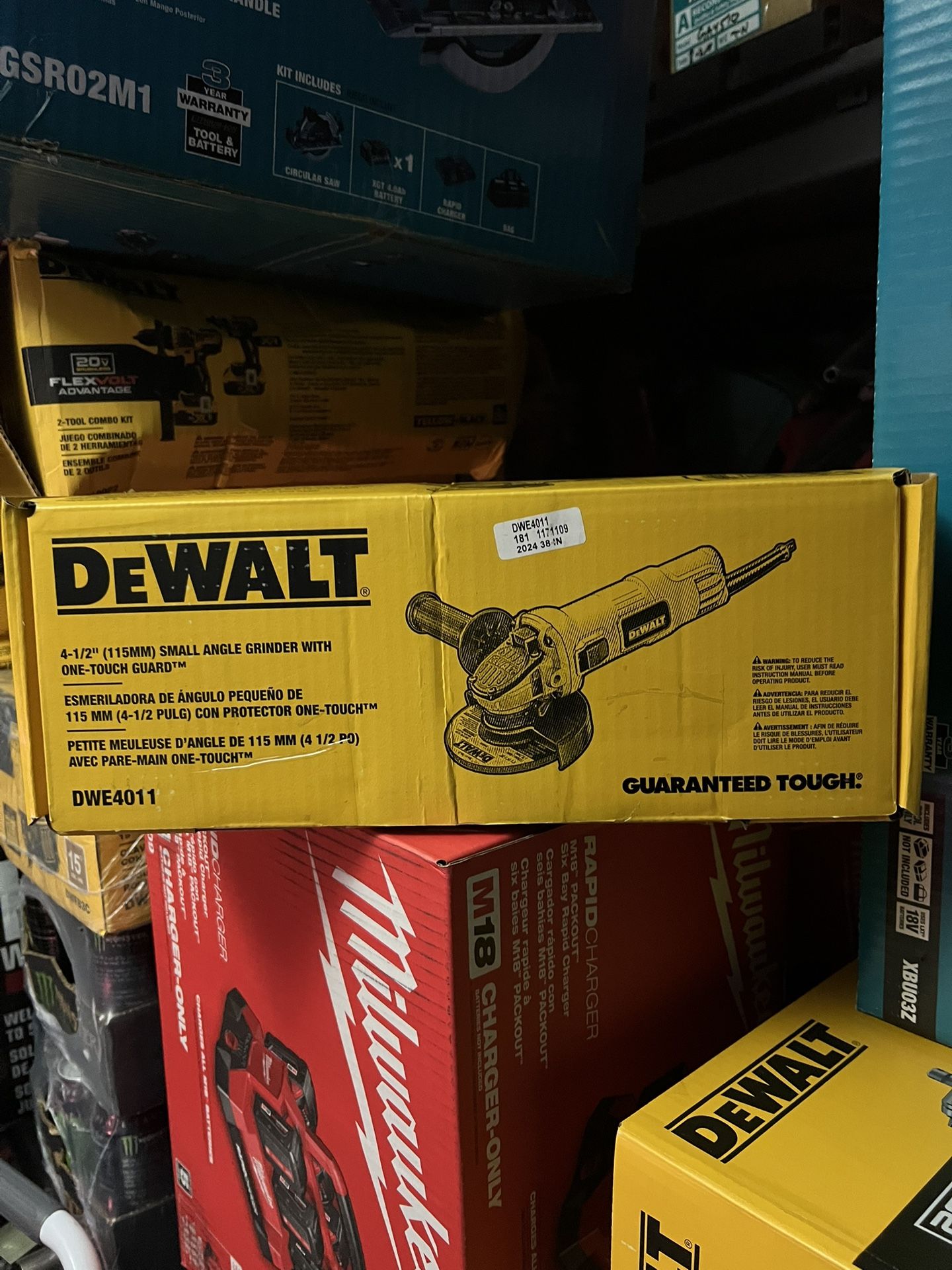 DEWALT DWE4011 7 Amp 4.5 in. Small Corded Angle Grinder with 1-Touch Guard