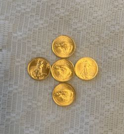 5 Brilliant 1/10 Ounce Gold Coins