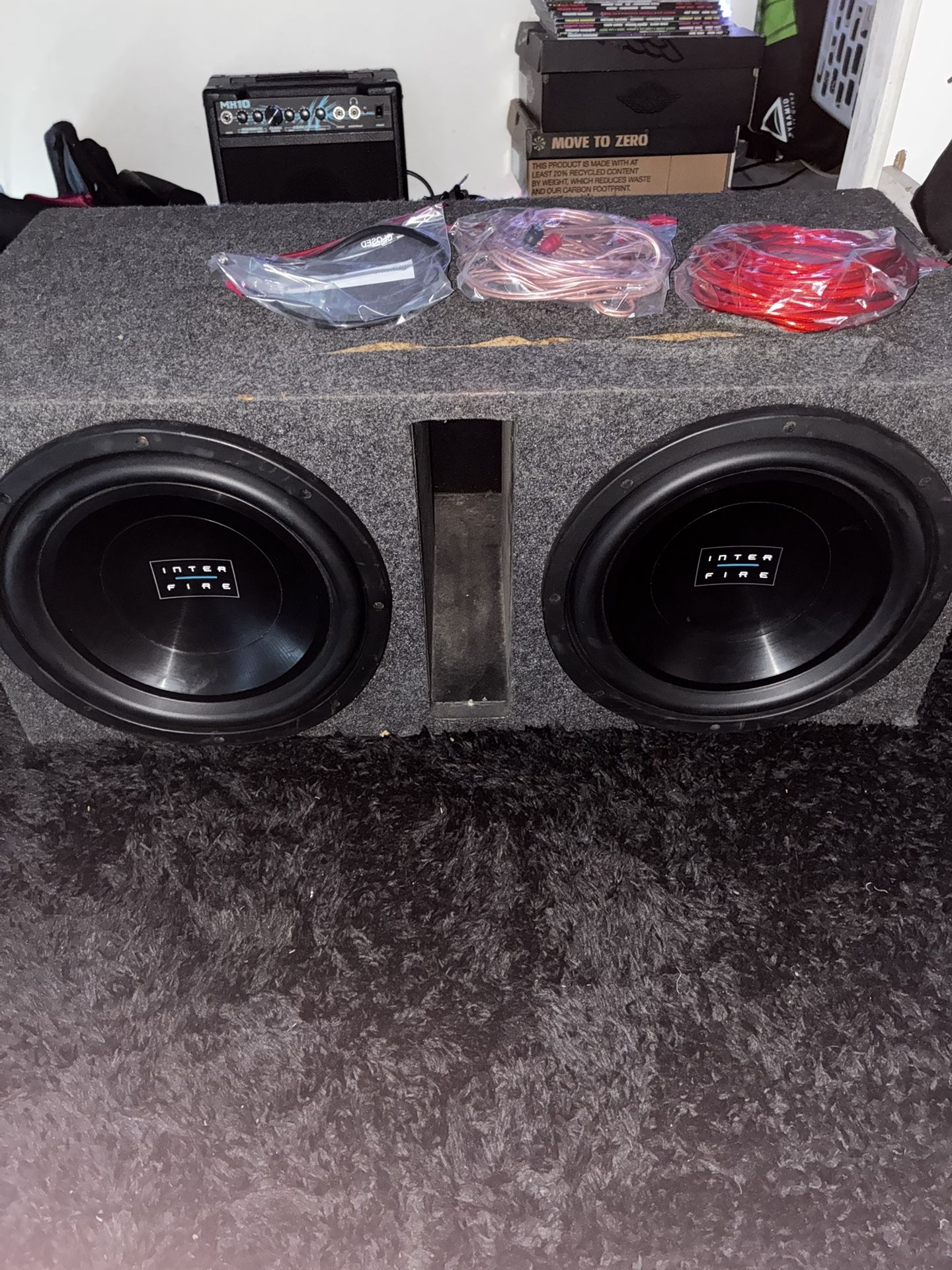 Inter Fire Subwoofer Bass 2 12 With Power Bass And Wiring