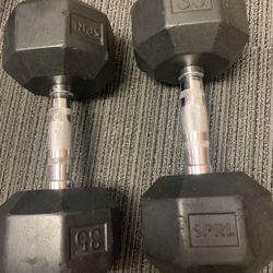 2 35lb SPRI Dumbbells