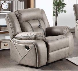 Tyson Taupe Manual Recliner with Pillow Arms!