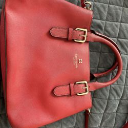 Kate Spade Cove Street Provence 2-Way Satchel Crossbody Dark Red Coated Leather