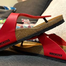 Red Birkenstock Size 10M Great cond