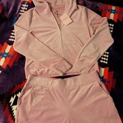 Juicy Couture Pink Hoodie And Short Set.