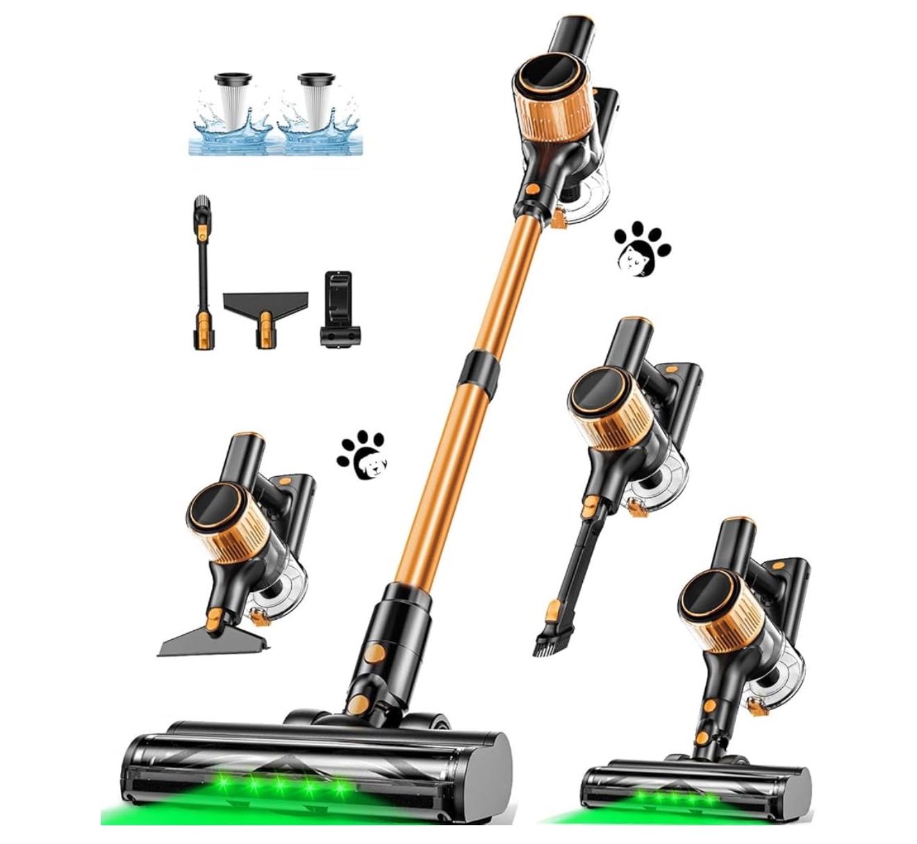 Missing charger Cordless Vacuum Cleaner, 40Kpa 8 in 1 Powerful Suction Lightweight Stick Vacuum Cleaner for Home, LED Display, 3 Suction Modes, 45Min