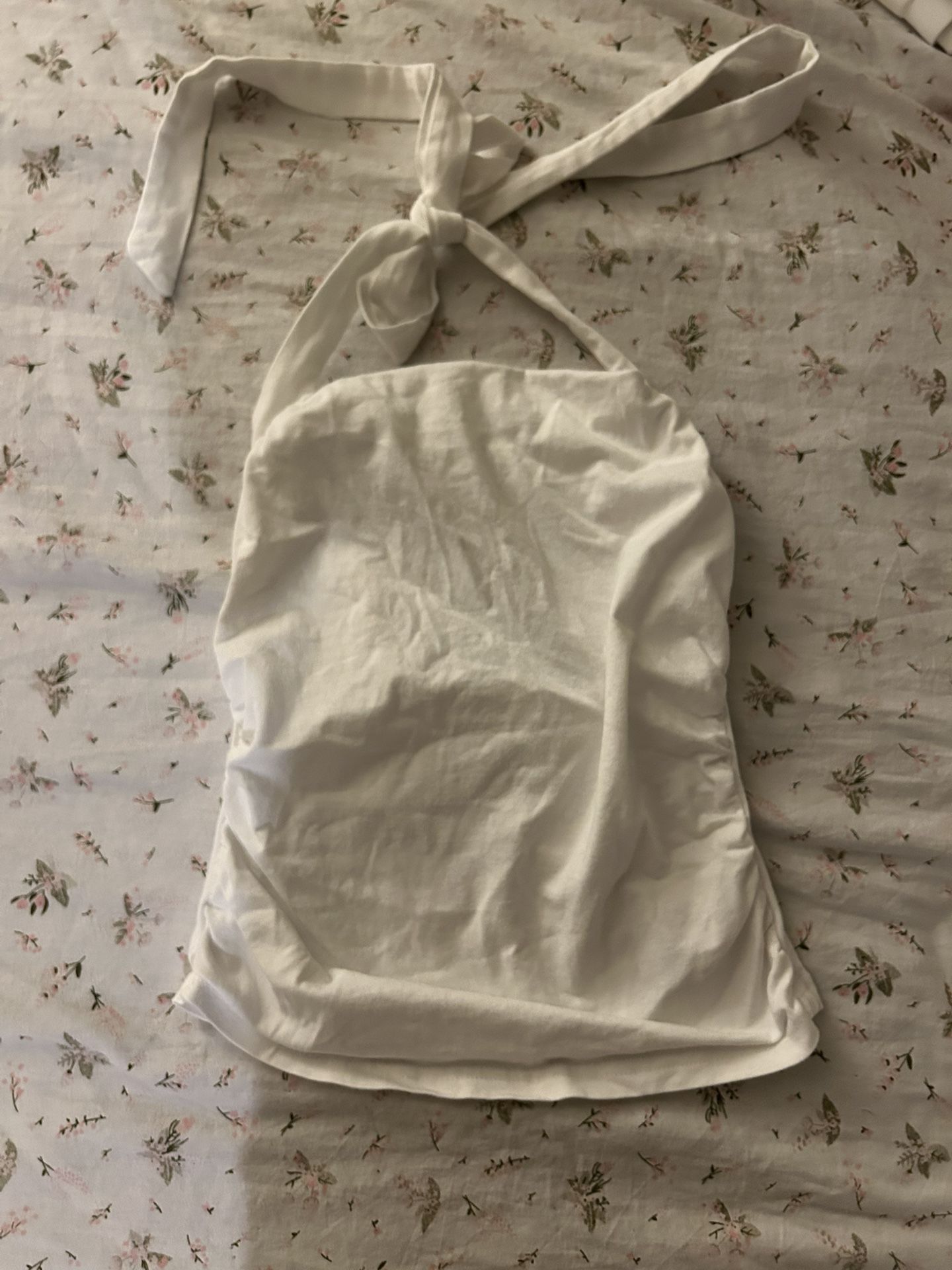 White cinched Halter Top