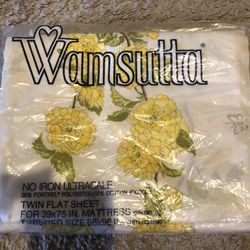 New Christian Dior Wamsutta No Iron Ultracale Twin Flat Sheet. Vintage